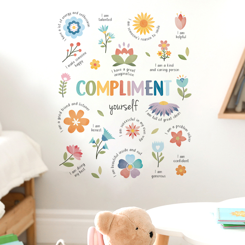 Baby Nursery Package - Citazioni ispiratrici colorate inglesi Adesivo da