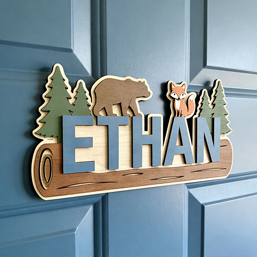 Baby Nursery Decorations - Targa in Legno Personalizzata con Nome