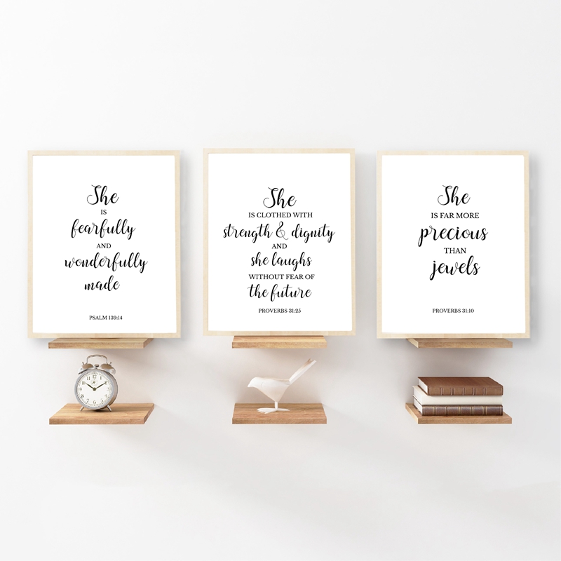 Baby Girl Nursery Quotes - Versetti della bibbia citazione Christian Wall