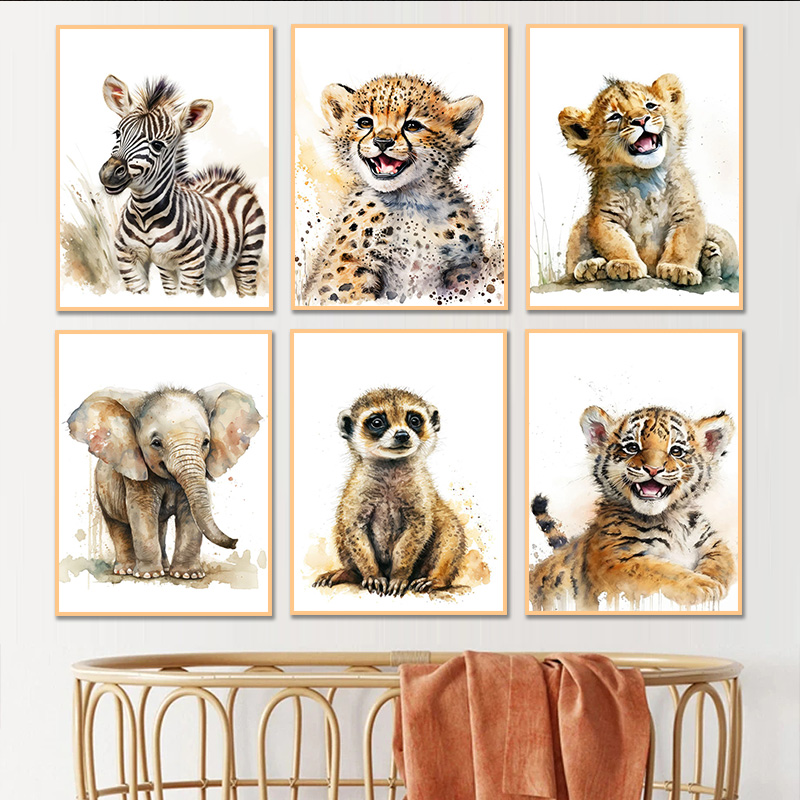 Baby Zebra Nursery - Poster HD su Tela con Animali