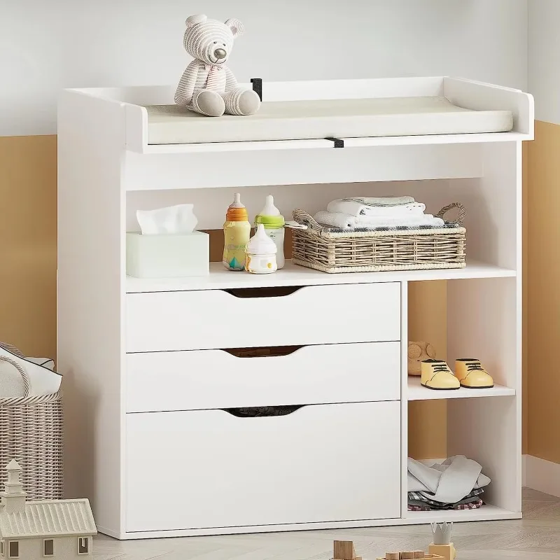 Baby Nursery Drawers - Comodino fasciatoio moderno minimalista in MDF