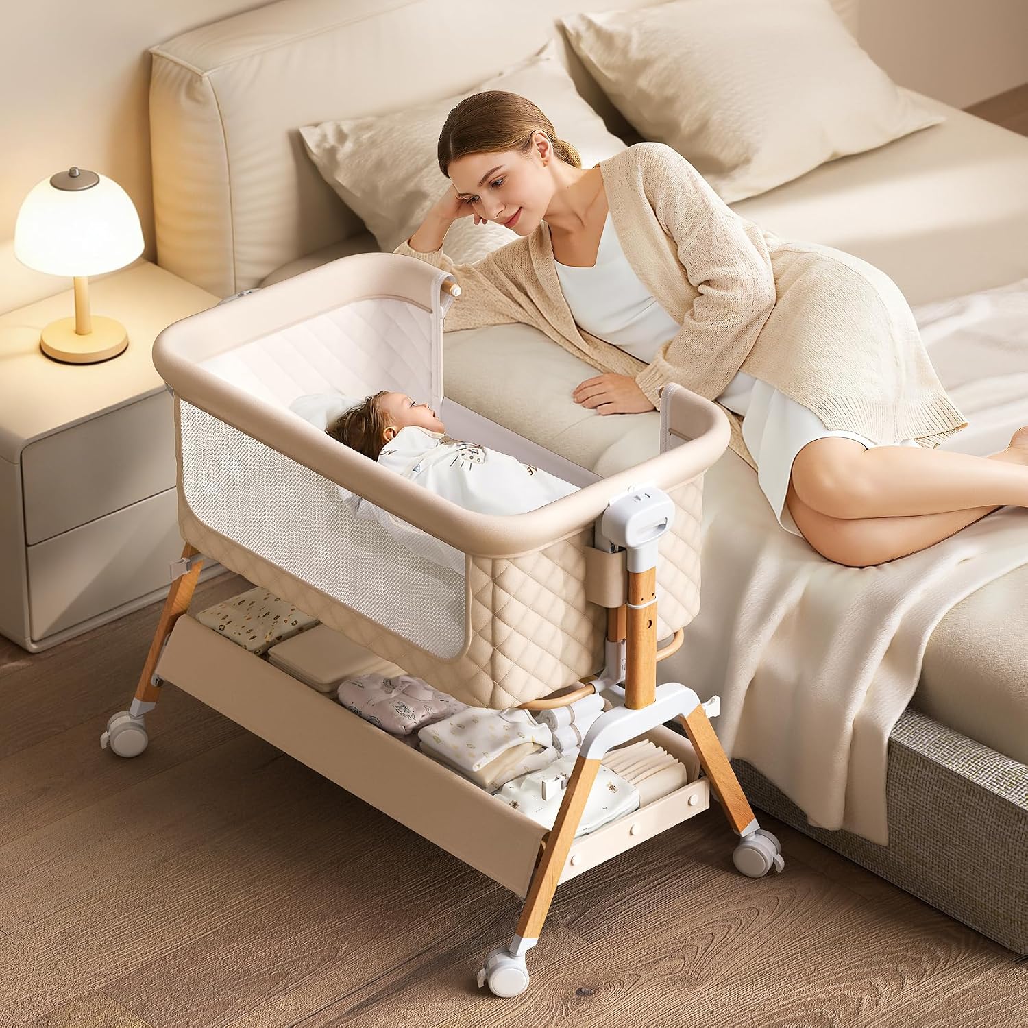 Bassinet Bedside Sleeper - Culla per neonati 3 in 1,