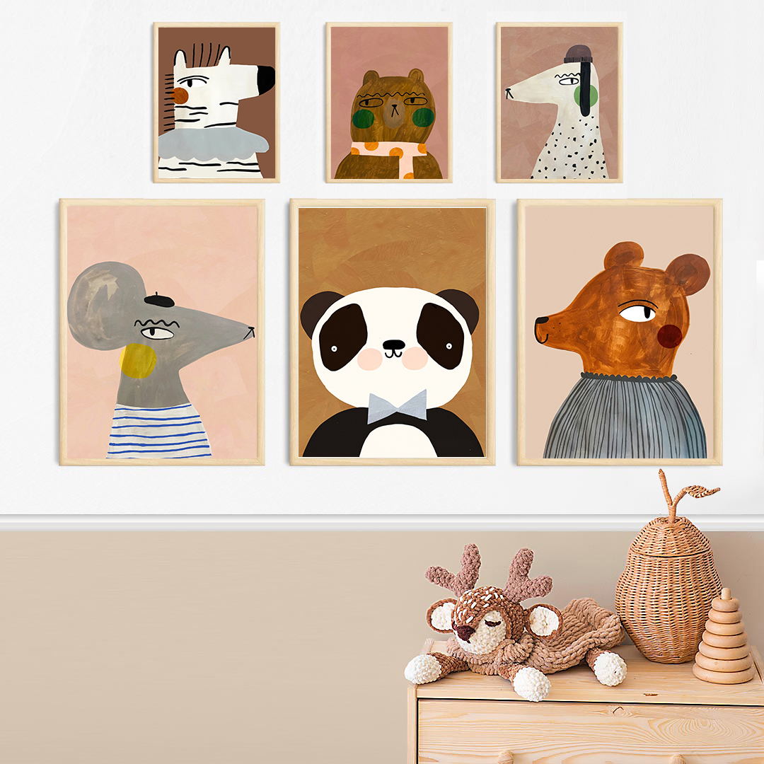 Baby Zebra Nursery - Poster per Cameretta con Simpatici Topi,