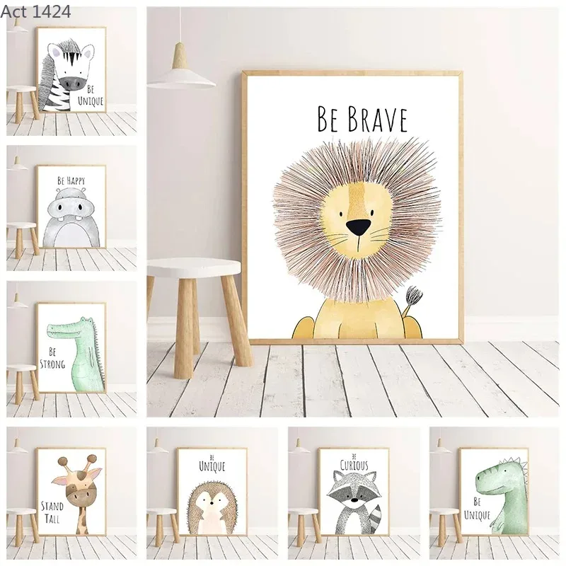 Baby Zebra Nursery - Quadro su tela con animali dei