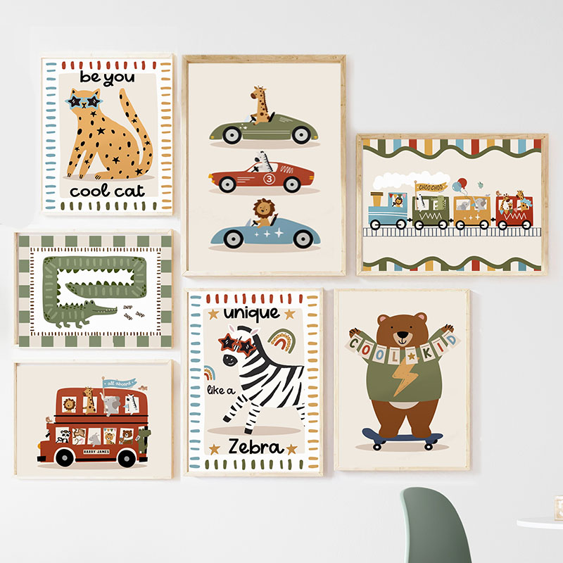 Baby Zebra Nursery - 1 pz Quadro Senza Cornice con