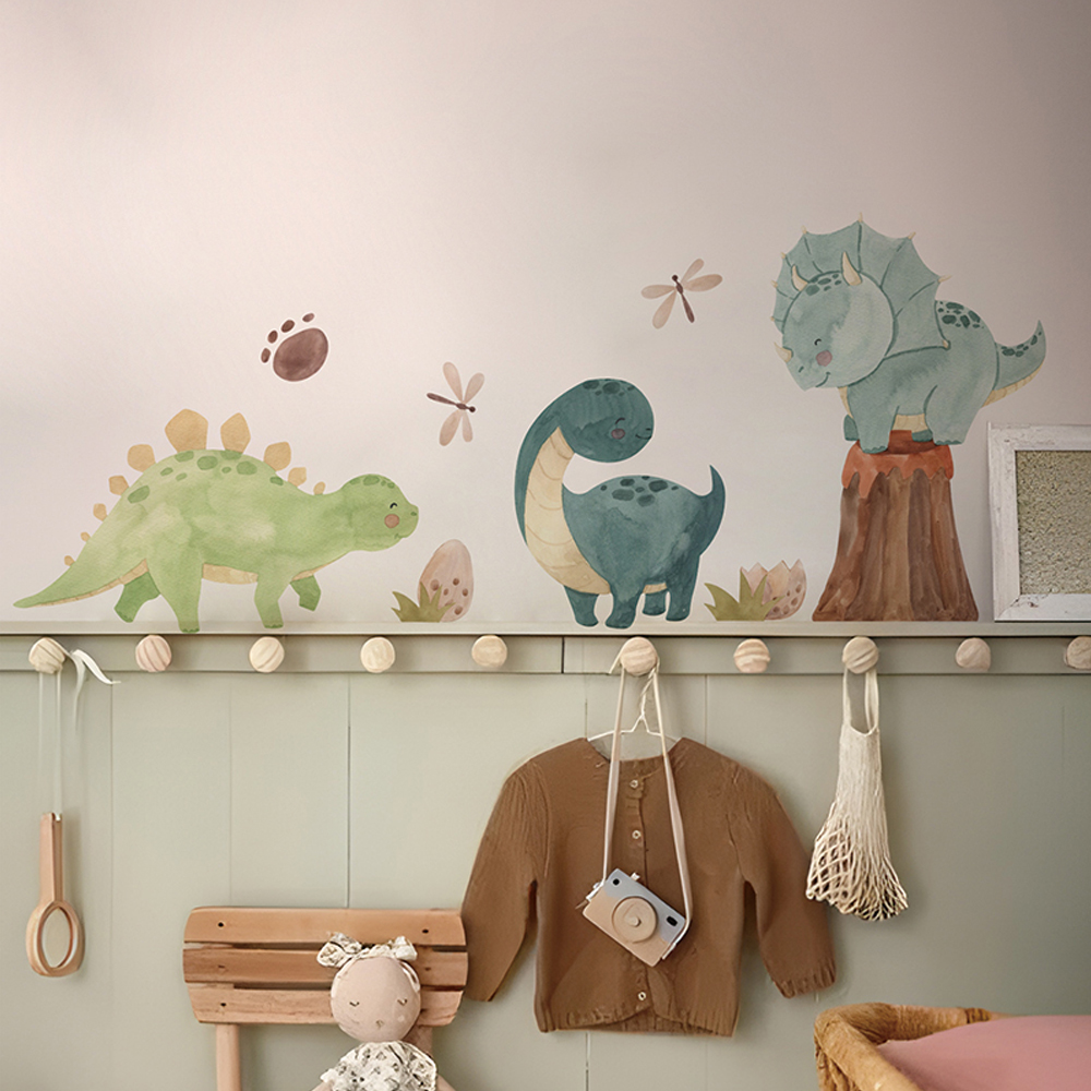 Baby Girl Nursery Quotes - Decalcomanie da parete dinosauro, adesivi murali