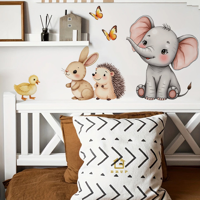 Baby Nursery Wall Art - Adesivo da parete con animali dei