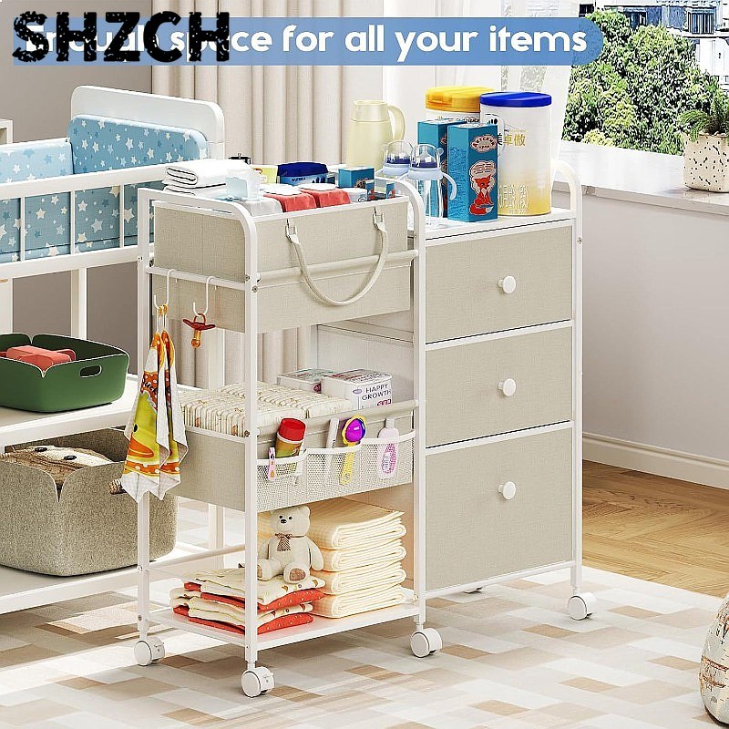 Baby Nursery Drawers - Carrello Porta Pannolini per Neonati di