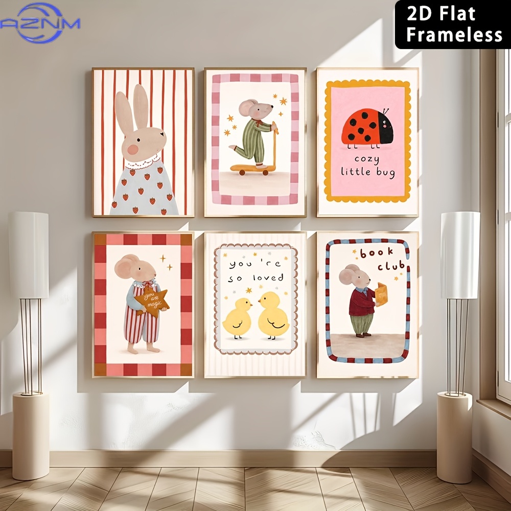 Baby Nursery Wall Art - 6 poster su tela senza cornice