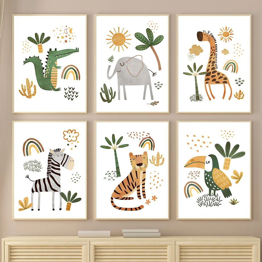 Baby Zebra Nursery - Giraffa Elefante Tigre Zebra Tucano Animali