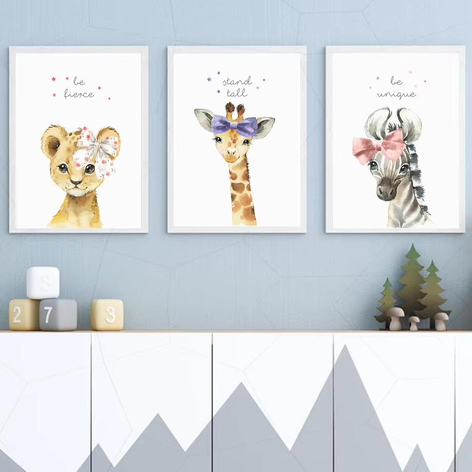 Baby Zebra Nursery - Leone Zebra Giraffa Elefante Ippopotamo Fiore