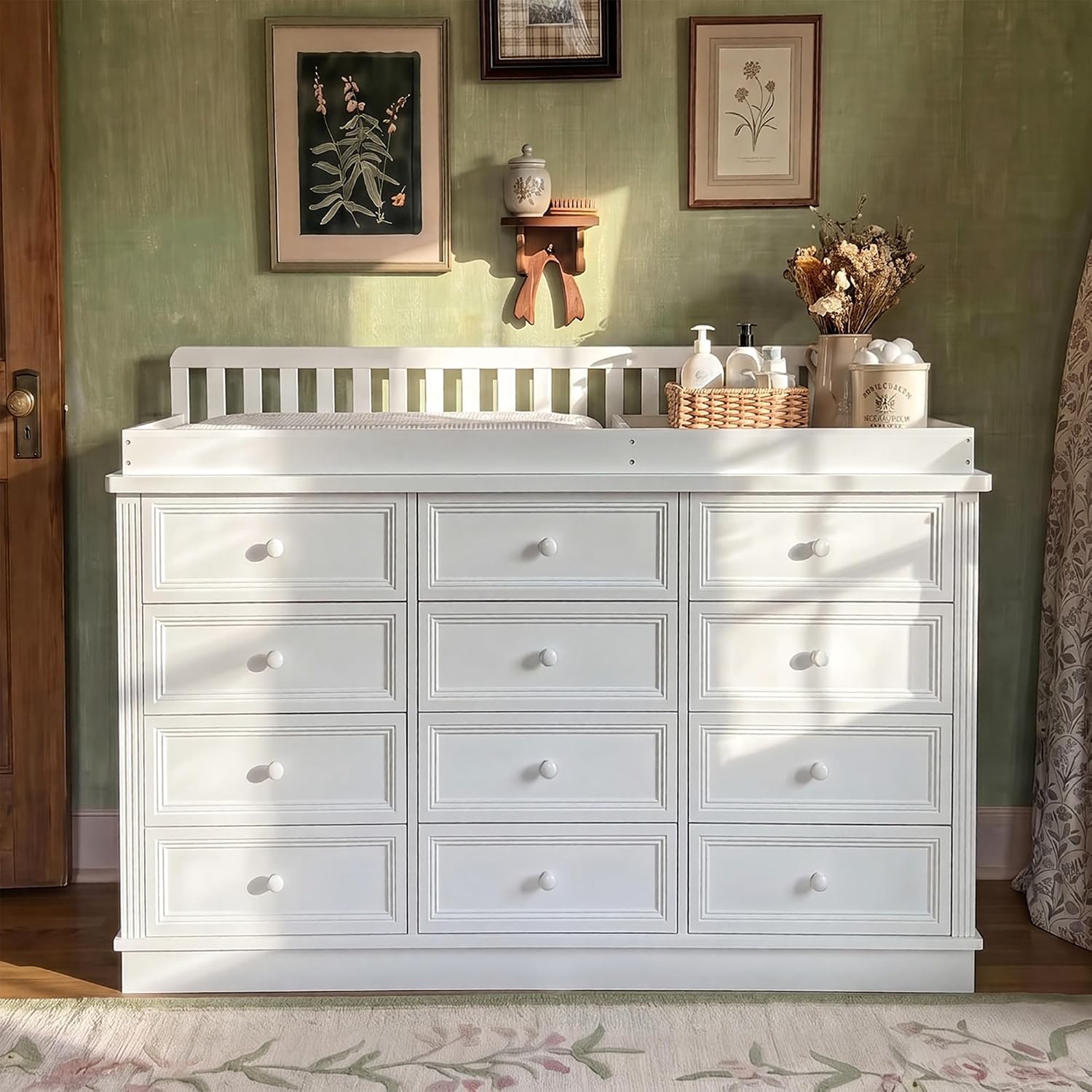Baby Nursery Drawers - Comò Fasciatoio per Neonati, Stazione Cambio