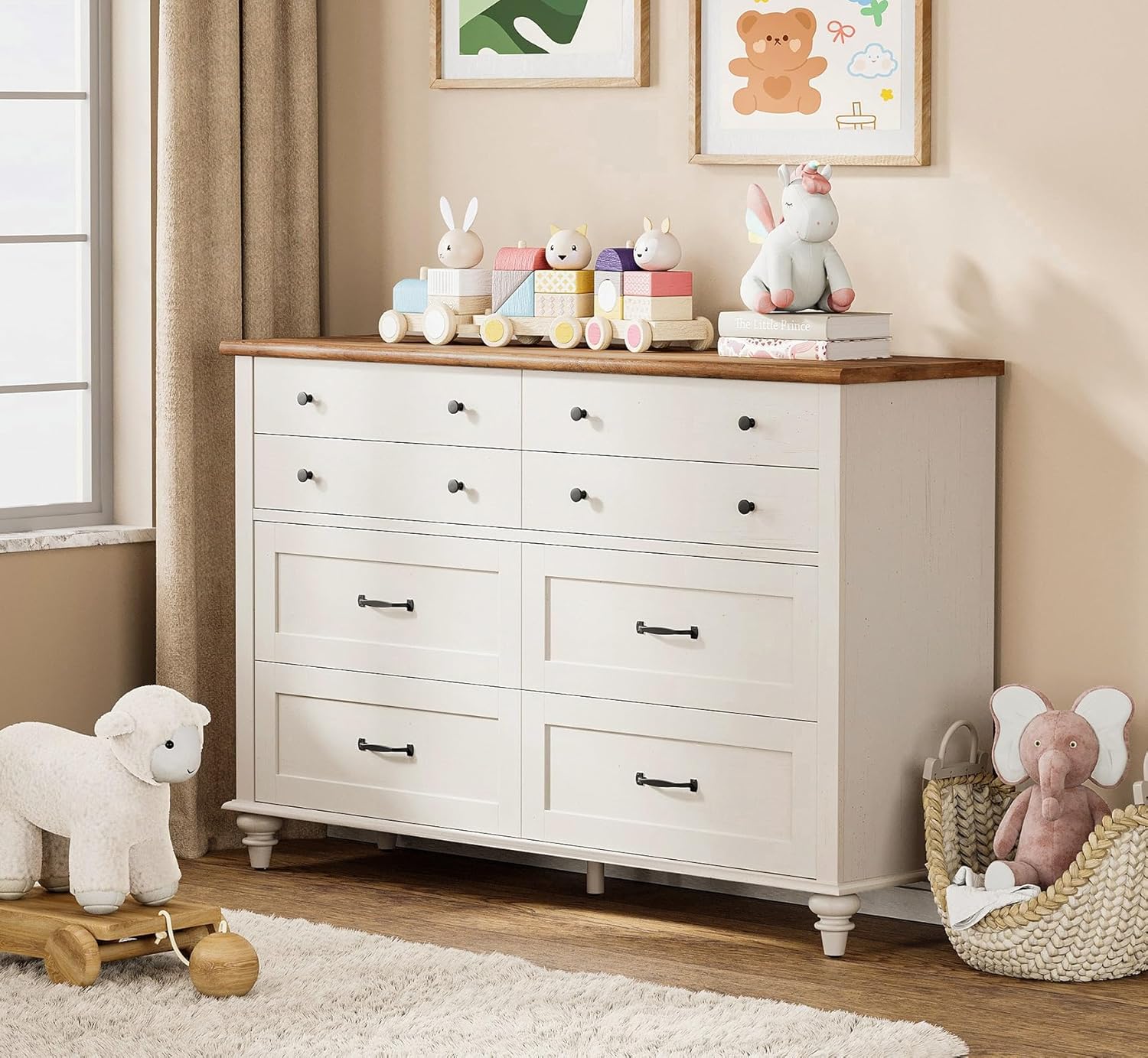 Baby Nursery Drawers - Comò Moderno per Bambini con 7