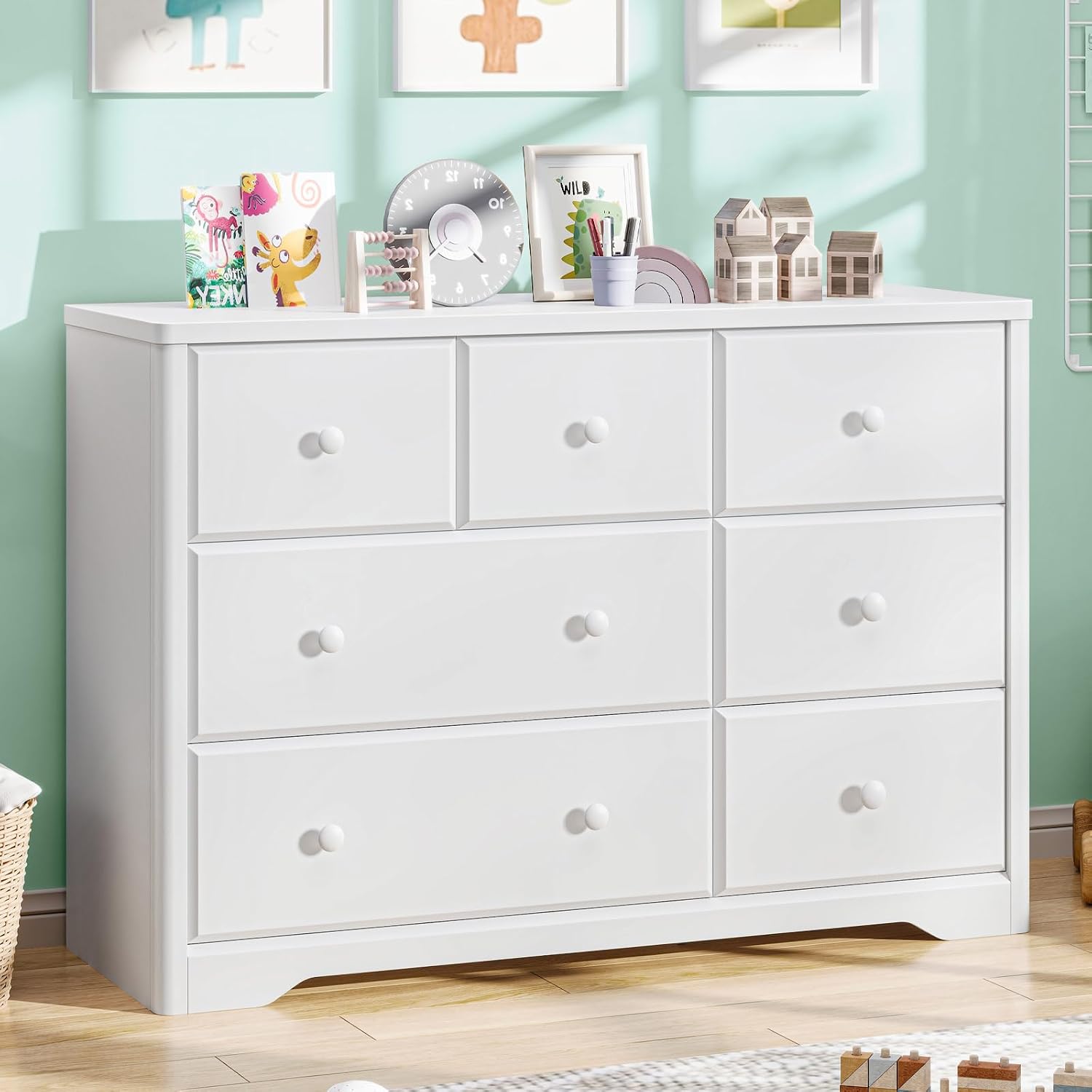 Baby Nursery Drawers - Comò con 7 cassetti per bambini,