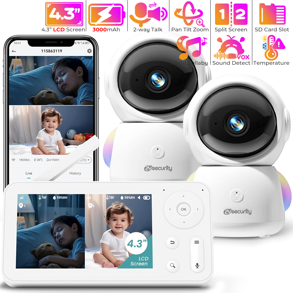 Baby Nursery Mobile - Baby monitor 2K con 2 telecamere