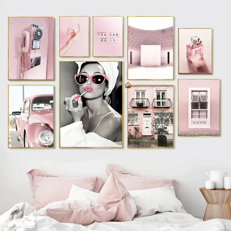 Baby Nursery Wall Art - Profumo di lusso Donna Rosa Vintage