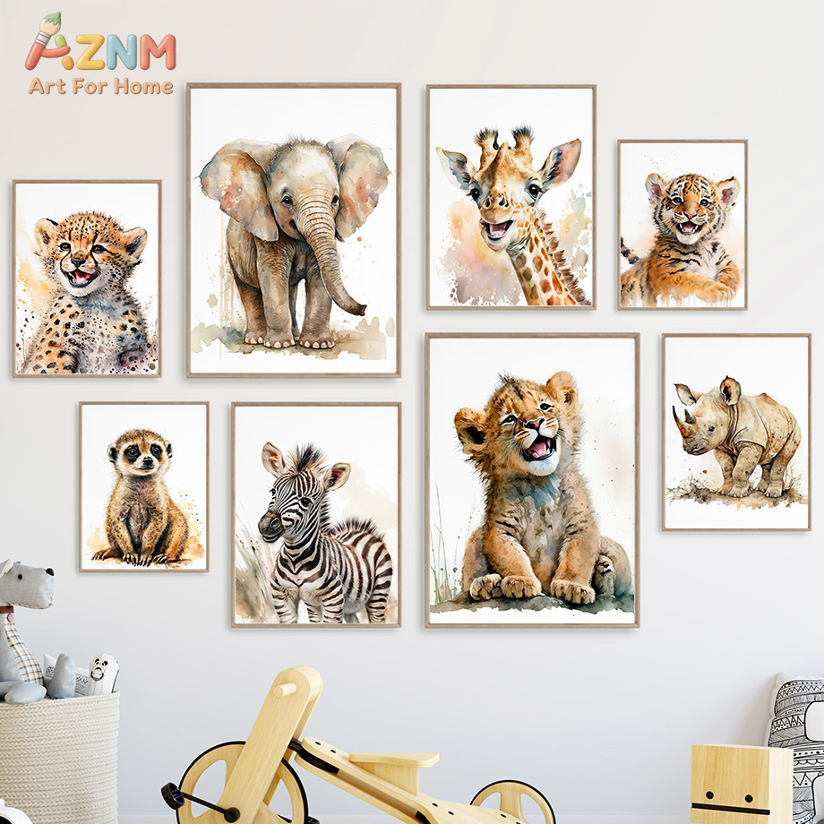 Baby Zebra Nursery - AZNm Quadro su tela con animali