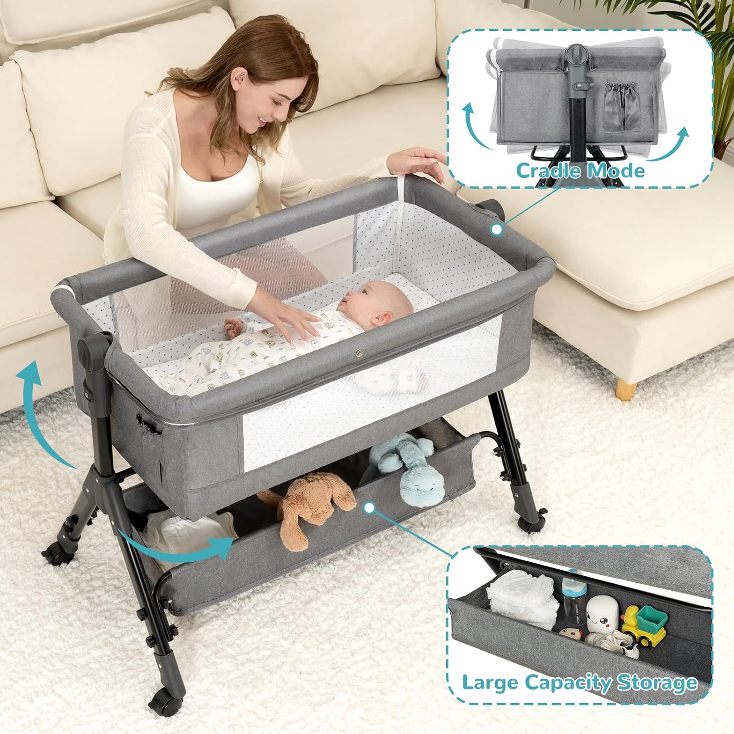 Culla per neonati 3 in 1, lett - Bassinet Bedside Sleeper recensione e prezzo