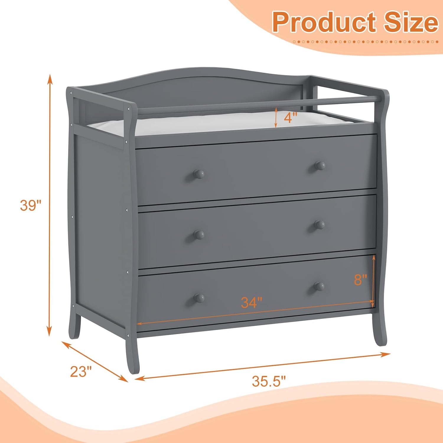 Fasciatoio per bambini a 3 cas - Baby Nursery Drawers recensione e prezzo