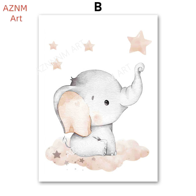 Poster con elefante, palloncin - Baby Nursery Wall Art recensione e prezzo