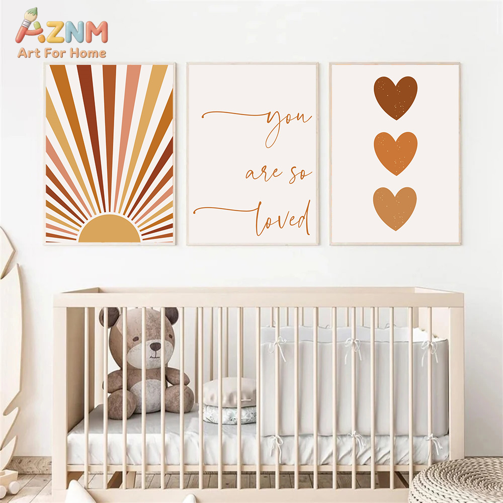 AZNM Boho Sun Moon Rainbow Can - Baby Nursery Wall Art recensione e prezzo