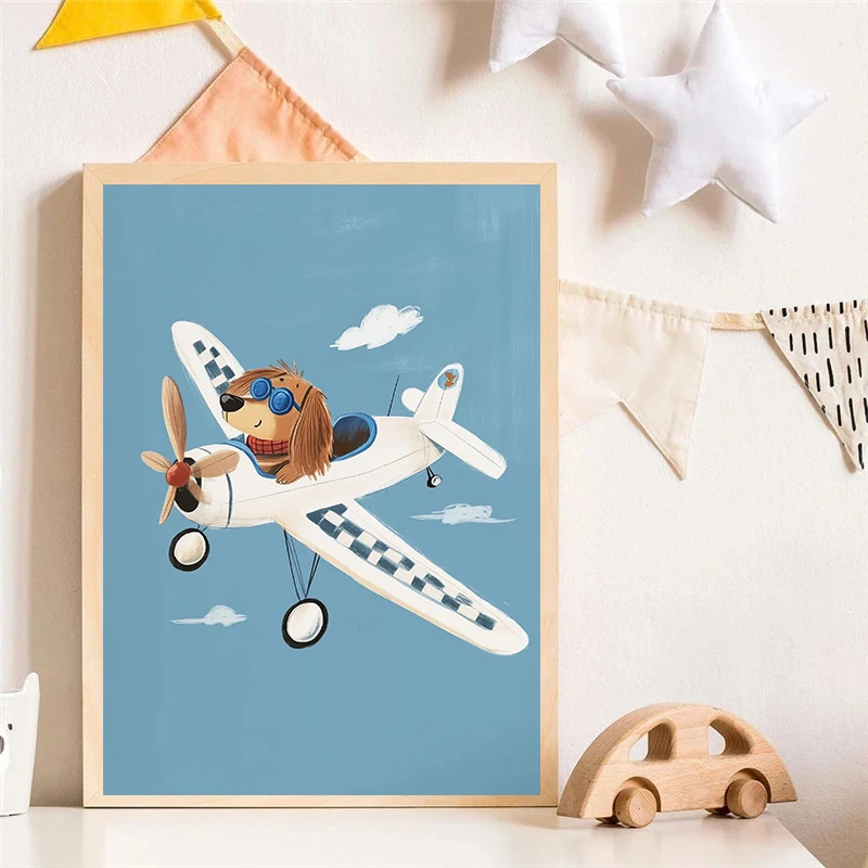 Cane Aereo Leone in Auto Anima - Baby Nursery Wall Art recensione e prezzo