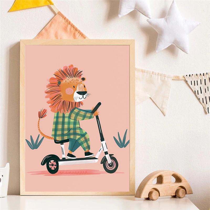 Cane Aereo Leone in Auto Anima - Baby Nursery Wall Art recensione e prezzo