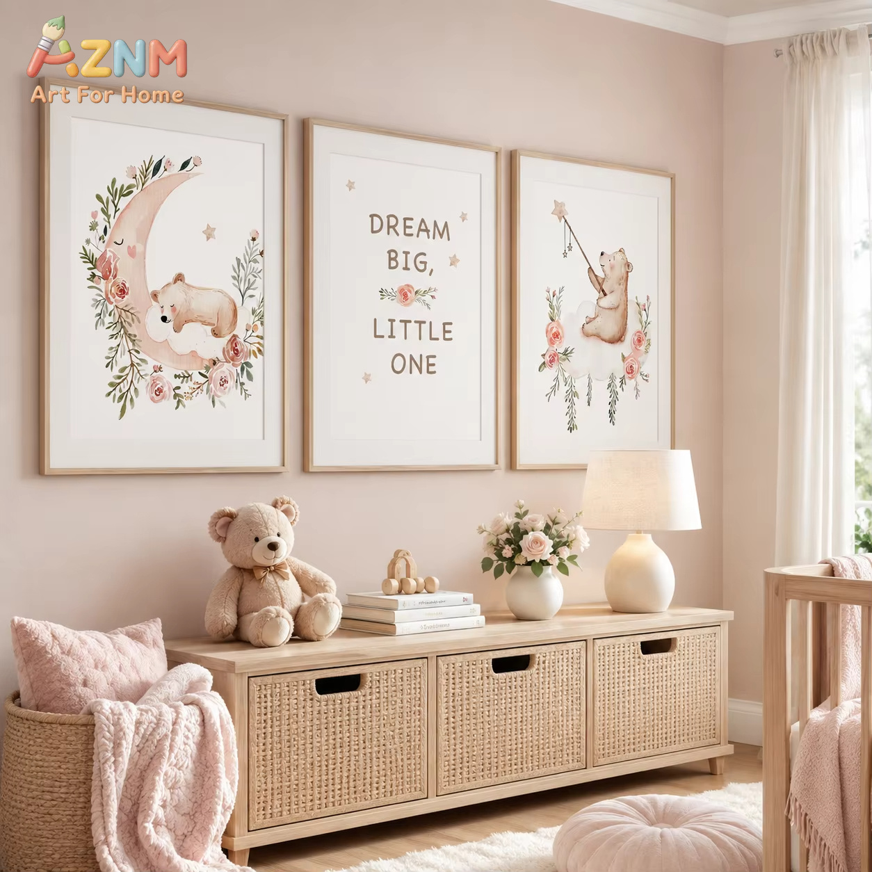 AZNM Quadro da parete con fior - Baby Girl Nursery Quotes recensione e prezzo