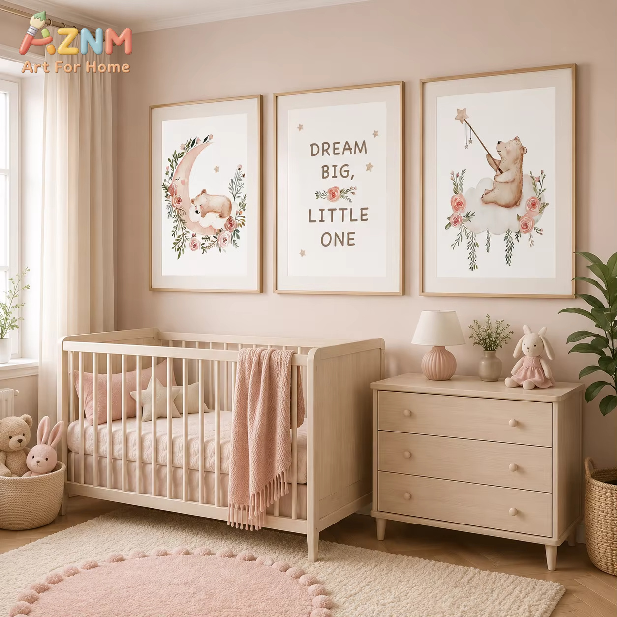 AZNM Quadro da parete con fior - Baby Girl Nursery Quotes recensione e prezzo