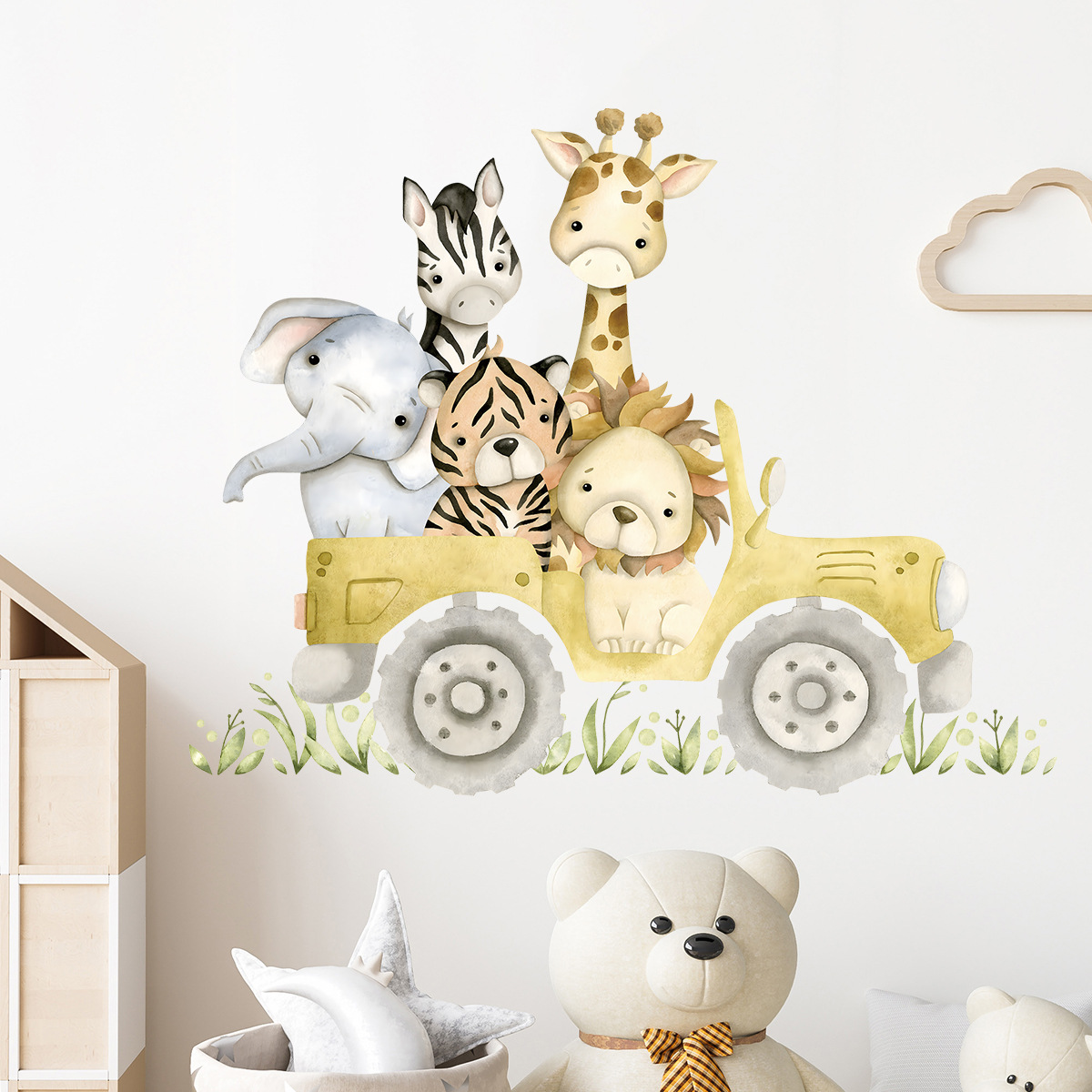 Simpatici animali guidano Jeep - Baby Zebra Nursery recensione e prezzo