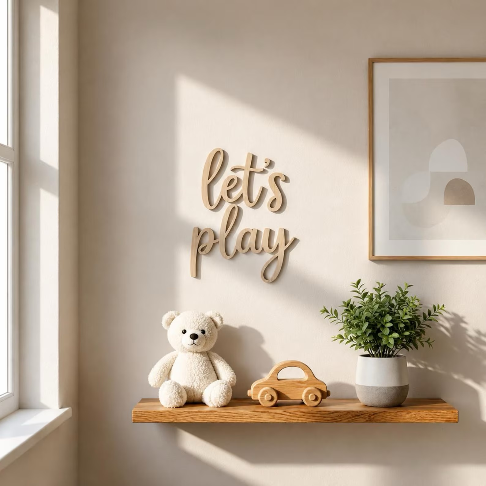 Insegna in Legno 'Let's Play', - Baby Nursery Wall Art recensione e prezzo