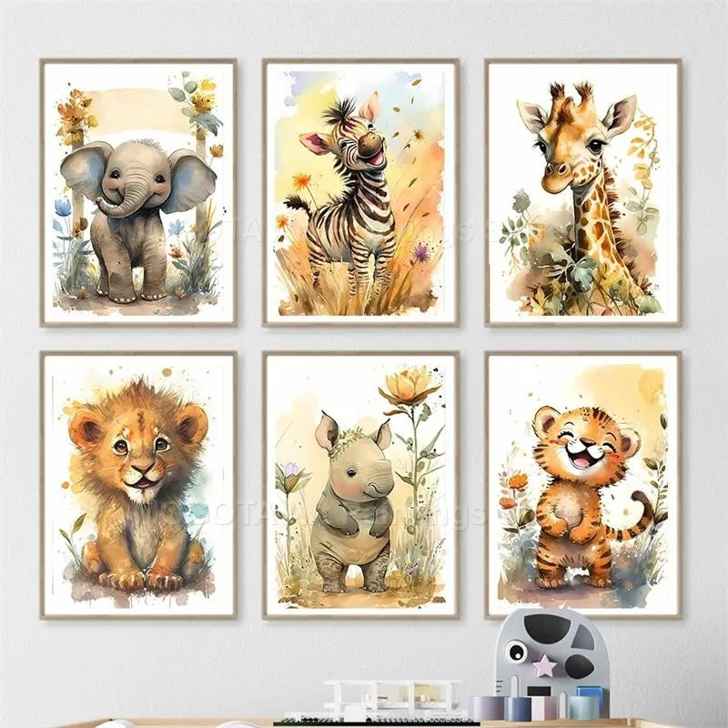 Acquerello Leone Giraffa Tigre - Baby Zebra Nursery recensione e prezzo