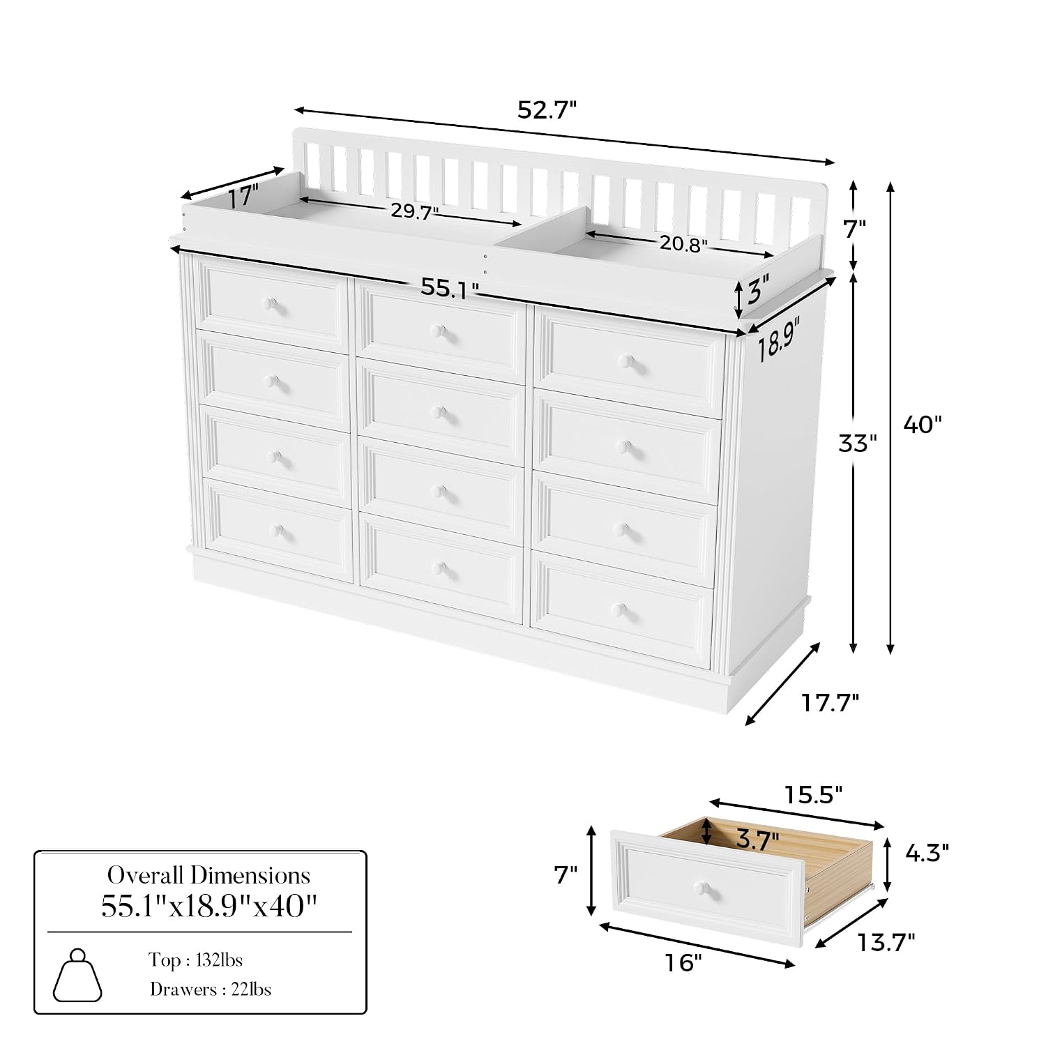 Comò Fasciatoio per Neonati, S - Baby Nursery Drawers recensione e prezzo