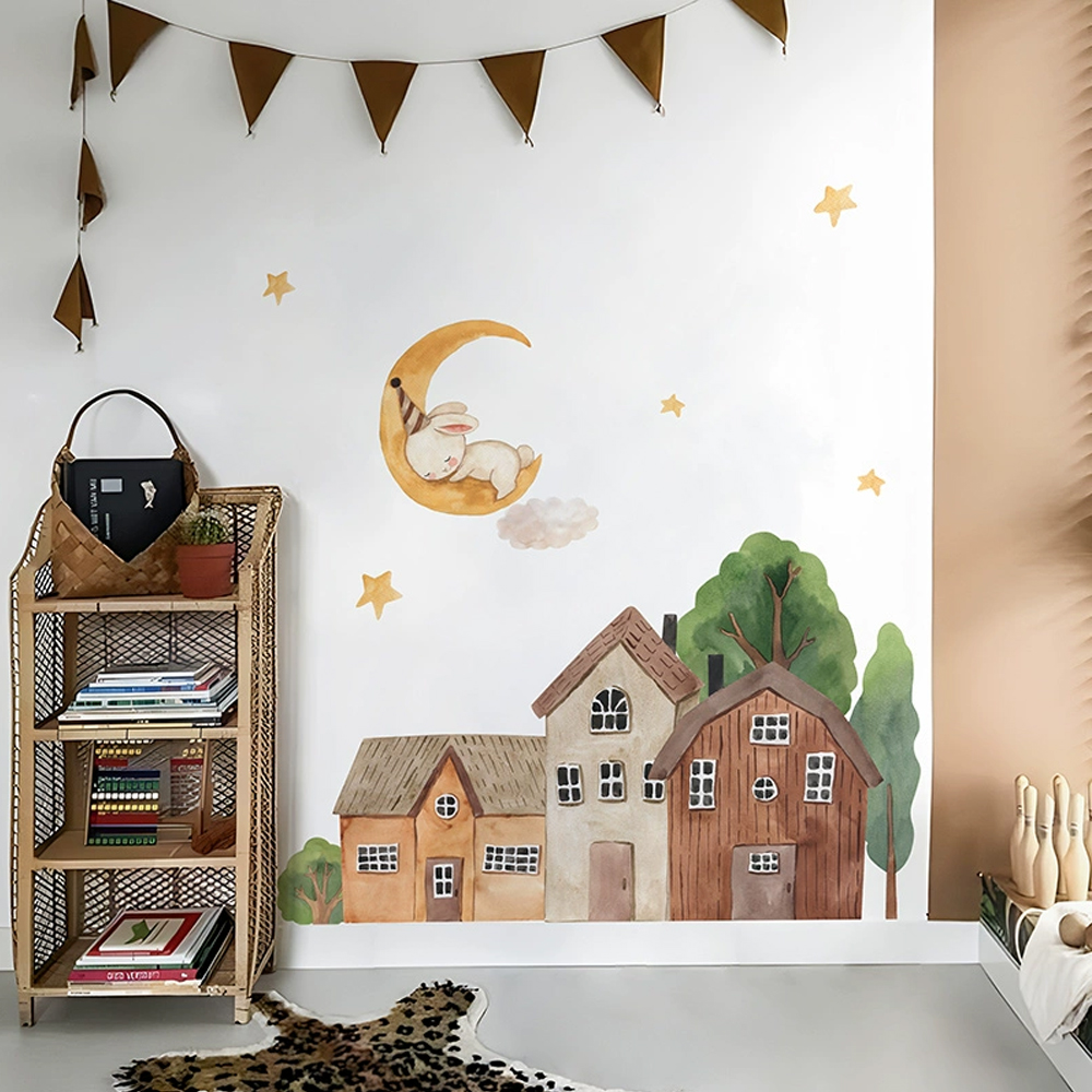 Tessuto Cartoon Forest Vintage - Baby Nursery Wall Art recensione e prezzo
