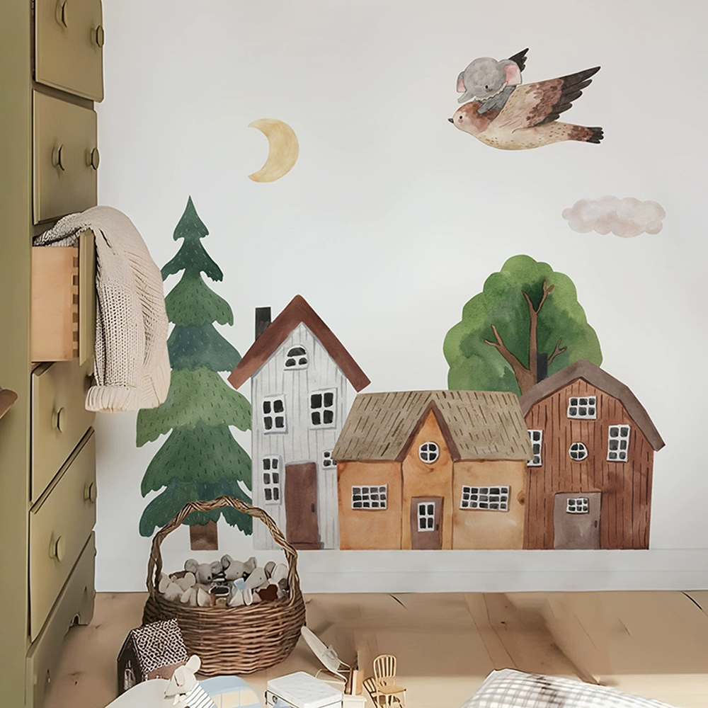 Tessuto Cartoon Forest Vintage - Baby Nursery Wall Art recensione e prezzo