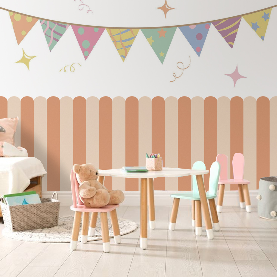 Carta da parati ad arco a stri - Baby Nursery Wall Art recensione e prezzo